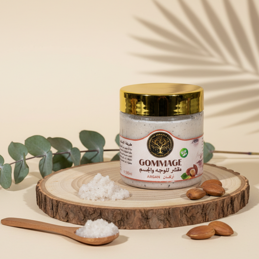 Gommage à l’huile d’argan bio | Exfoliant naturel visage et corps | Tiziri Elixir